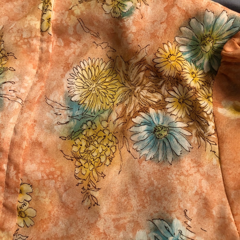 Vintage 70s gunne sax style floral maxi dress with bishop sleeves - Picture 9 of 13